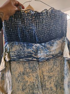 Off-the-Shoulder Bleach Dress