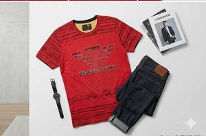 Men's Red Graphic T-Shirt