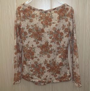 Vintage Floral Print Blouse