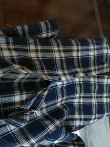 Blue Plaid Short Sleeve Button-Up Shirt