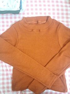 Ribbed Mock Neck Long Sleeve Top