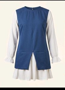 Chic Blue & White Kurta Set