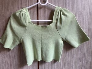 Mint Green Puff Sleeve Top