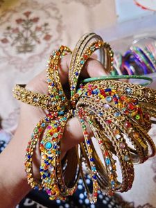 Vibrant Beaded Bangles Set