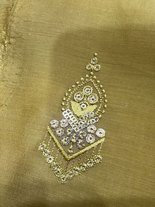 Elegant Yellow Embroidered material use to dresse