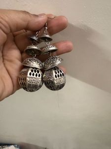 Boho oxidised Jhumka Earrings