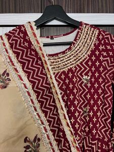 Beautiful Maroon Kurta Set with Dupatta
