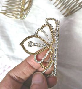 1 SPARKLING RHINESTONE HAIR COMB TIARA