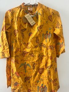 Vibrant Yellow Floral Print Kurta