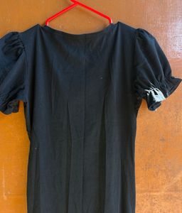 Chic Ruched Black Mini Dress