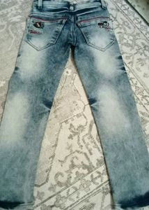 Orange Polo Tee &amp; Distressed Jeans Set