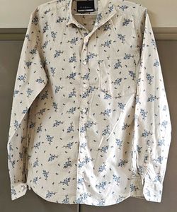 Men's Floral Print Button-Down Shirt