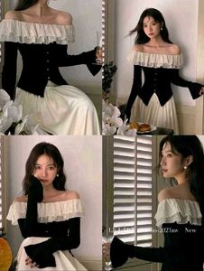 Elegant korean Ruffle Collar Knit Top
