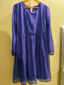 Blue Tiered Mini Dress