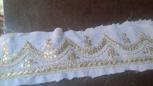 Lace, wichtra fabric lace with golden sequence wor