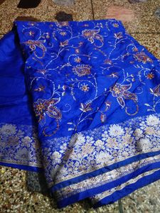 Silk Saree With Stiched Blouse Size 32