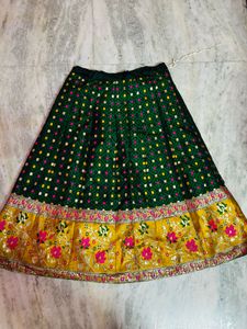 Embroidered Green Ethnic Skirt