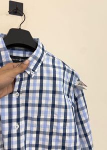 Men's Blue Gingham Check Shirt