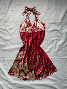 Halter neck satin dress