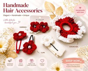 🌷Handmade Hair Accessories Set ✨available