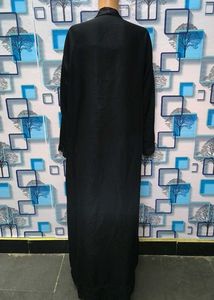 Long Black Burqa Pearls Work Design Piece