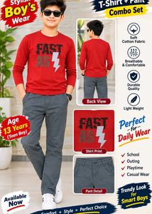 Boys' "Fast" Lightning Tee & Pants Set