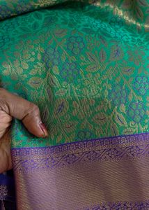 Elegant Green &amp; Purple Pattu Saree