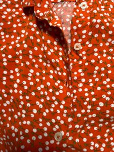 Levis Orange Printed Button-Down Shirt