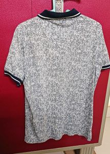 Men's Grey Patterned Polo Shirt