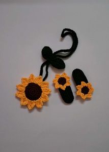 Crocheted Sunflower hair accessories