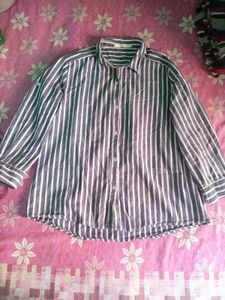Striped Button-Up Shirt