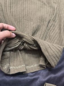 Olive Green Knit Crop Top