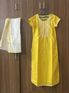 Vibrant Yellow Kurta with dupatta