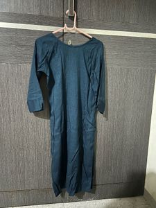 Ethnic Navy Blue &amp; White Handwork Kurta Set