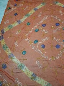Orange Bandhani odhna