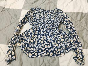 Y2K !!!! Floral Print Long Sleeve Top
