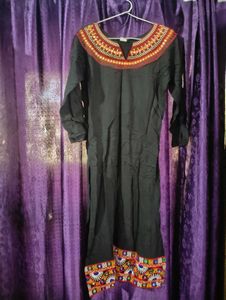 Embroidered Black Kurta