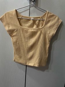 Ribbed Square Neck Crop Top