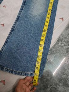 Flared Blue Denim Jeans