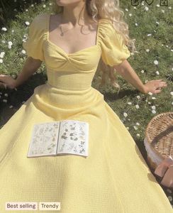 Yellow midi dress