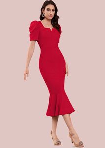 Elegant Red Mermaid Hem Dress