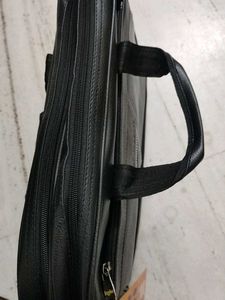 Stylish Black Leather Briefcase - Laptop Bag