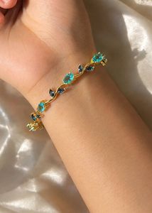cinderella Blue Crystal Gold Bracelet