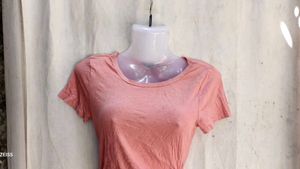 Cute Peach Ruched Side Top