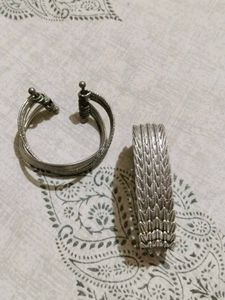 Unique Silver Tone Bangles