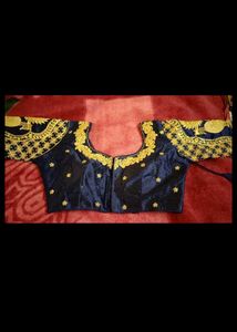 Navy Blue Embroidered Blouse