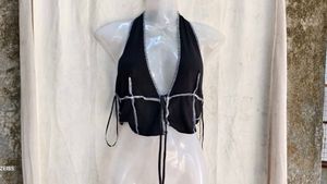 25410. Gothic Halter Neck Crop Top