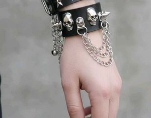 Punk , goth, emo Edgy Skull & Chain Bracelet