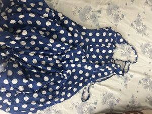 Blue Polka Dot Dress (Halter neck)