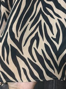 Zebra Print High Neck Blouse